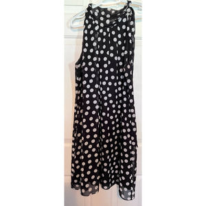 J.B.S. Ltd. Women's‎ Sleeveless Black Polka Dot Dress Ties on Shoulder Size 10